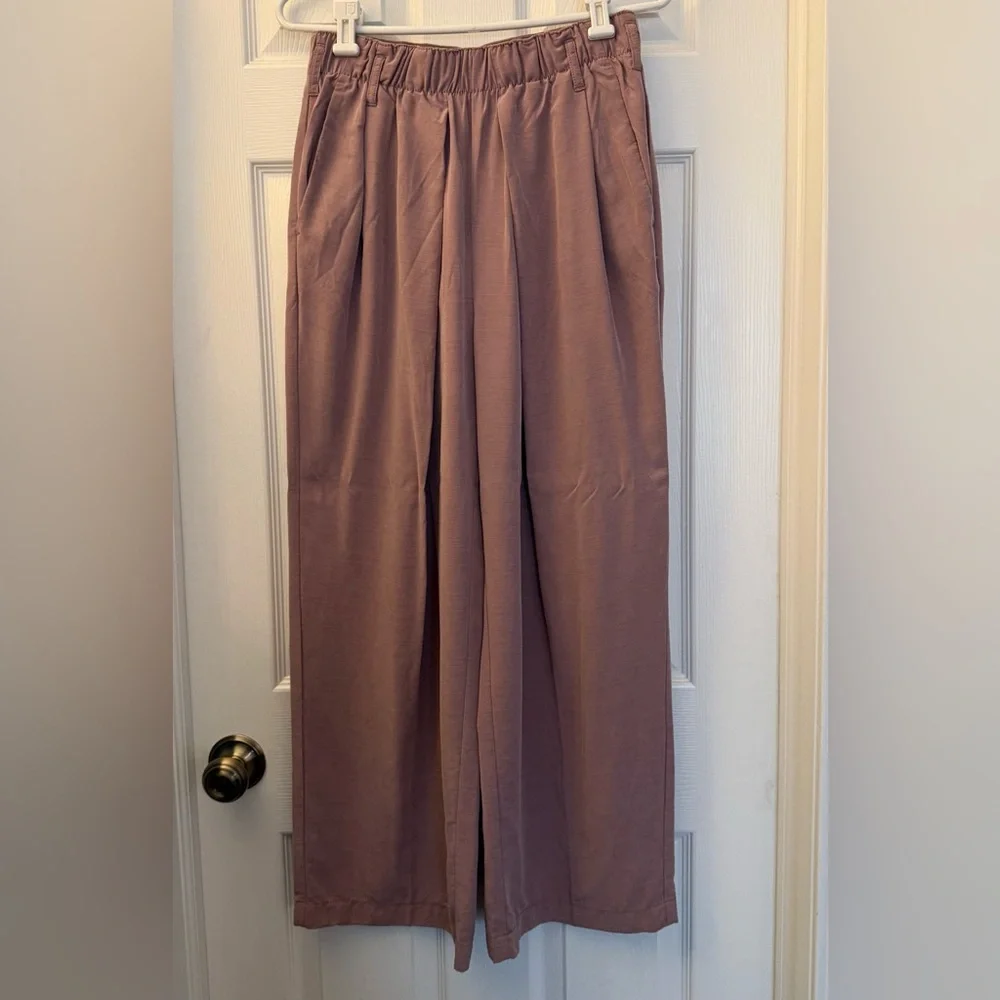 Free People Nothing to Say Wide-Leg Women's Pants in Mauve size small - Picture 4 of 7